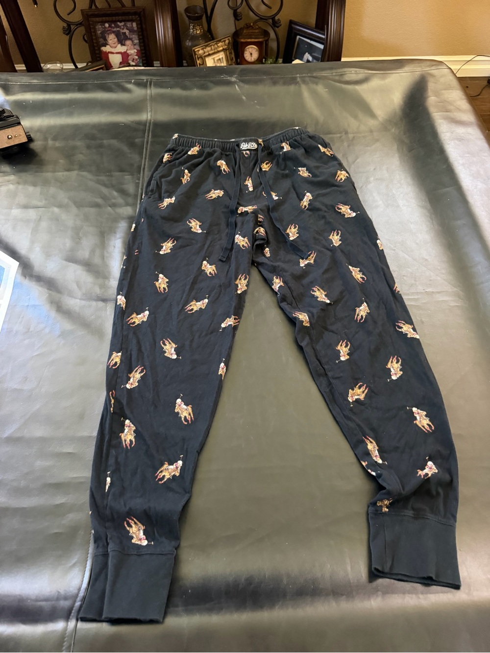 Polo by Ralph Lauren Black Joggers with Pony Rider Print